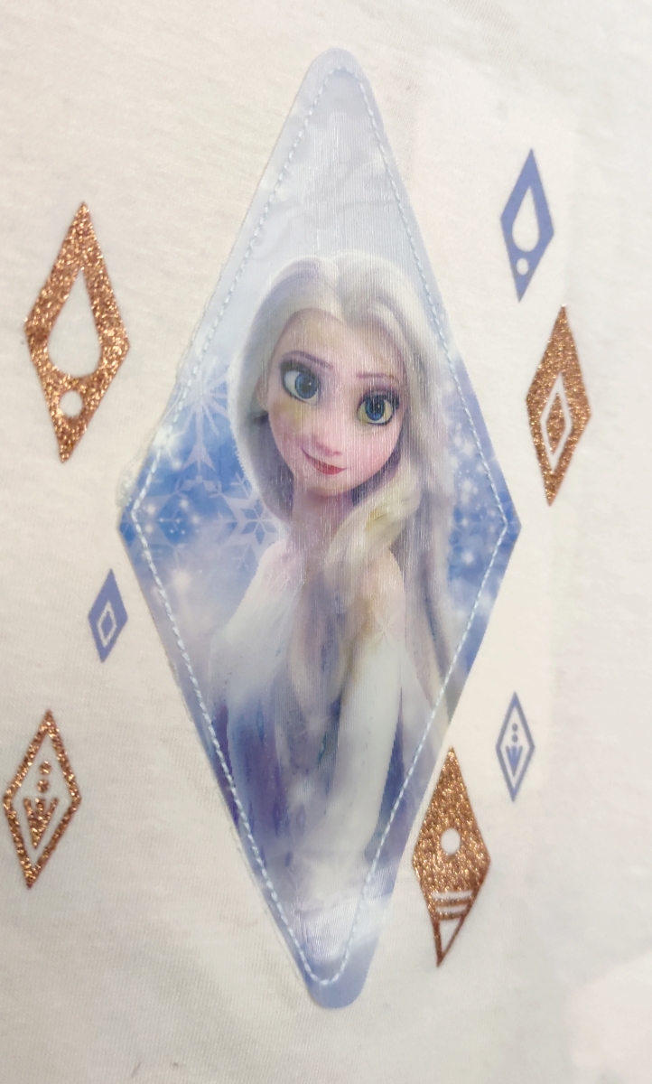 Frozen T-Shirt Beige - Elsa in Eiskristall Hologram 2